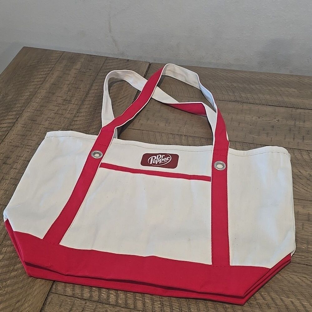 NWOT DR. Pepper Canvas Tote Bag Red